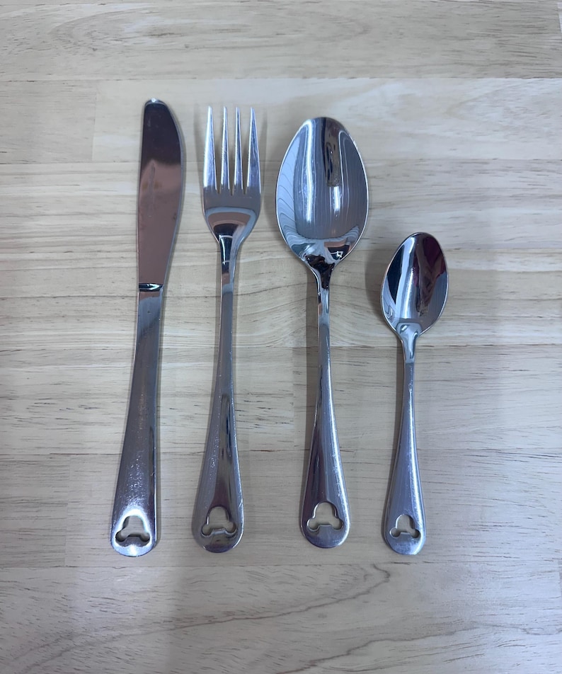 Disney Mickey Mouse Silverware Set of 4, Mickey Mouse Flatware Set, Disney Parks Silverware image 2