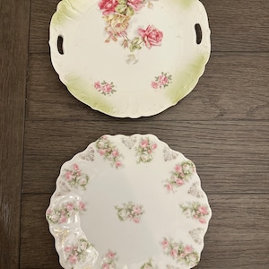 Vintage Victorian Serving Plate, Victorian Rose Serving Plate, Cottage Kitchen, Shabby Chic Kitchen, Vintage Rose Plate, T7