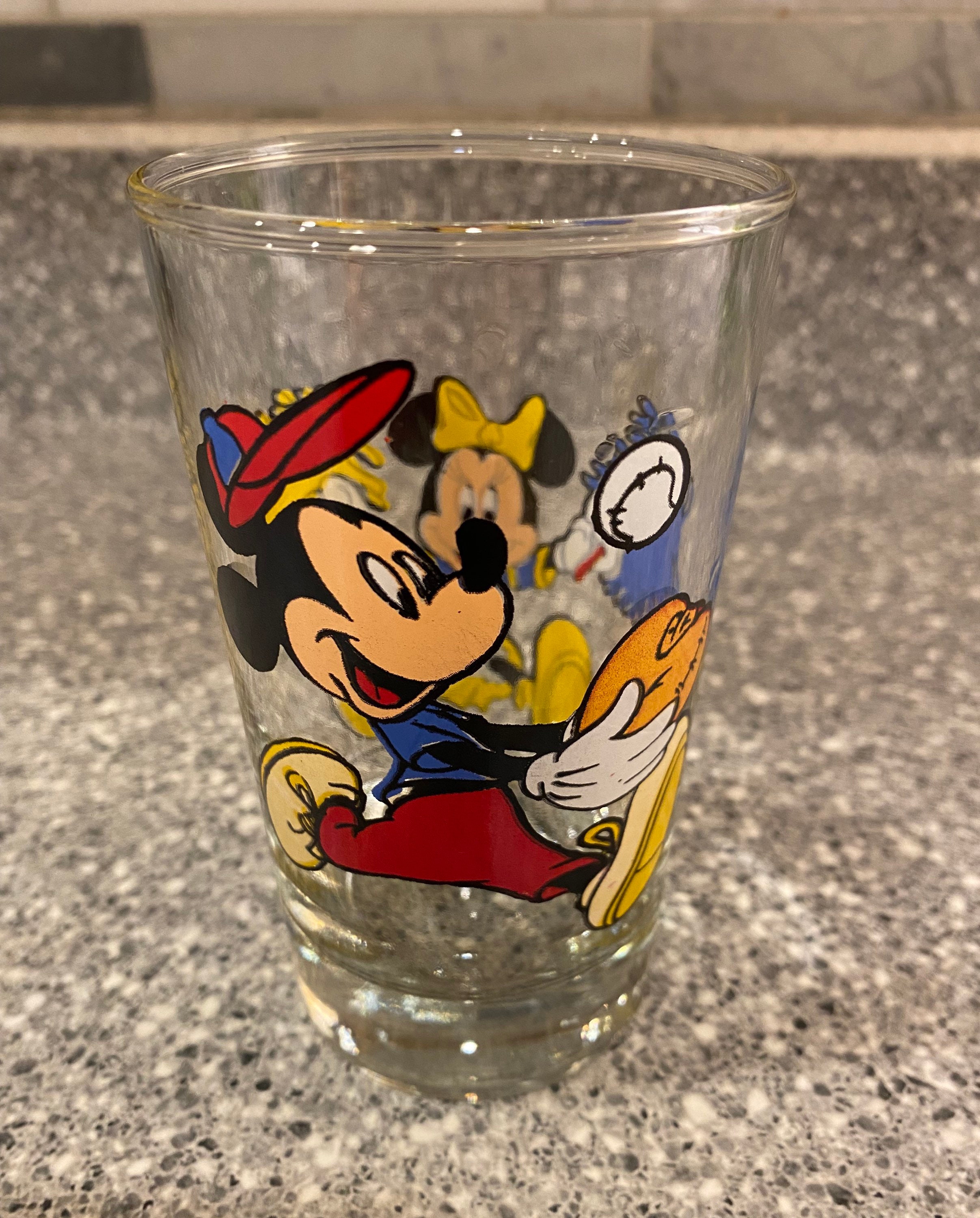 Vintage Mickey And Minnie Mouse Juice Glass 