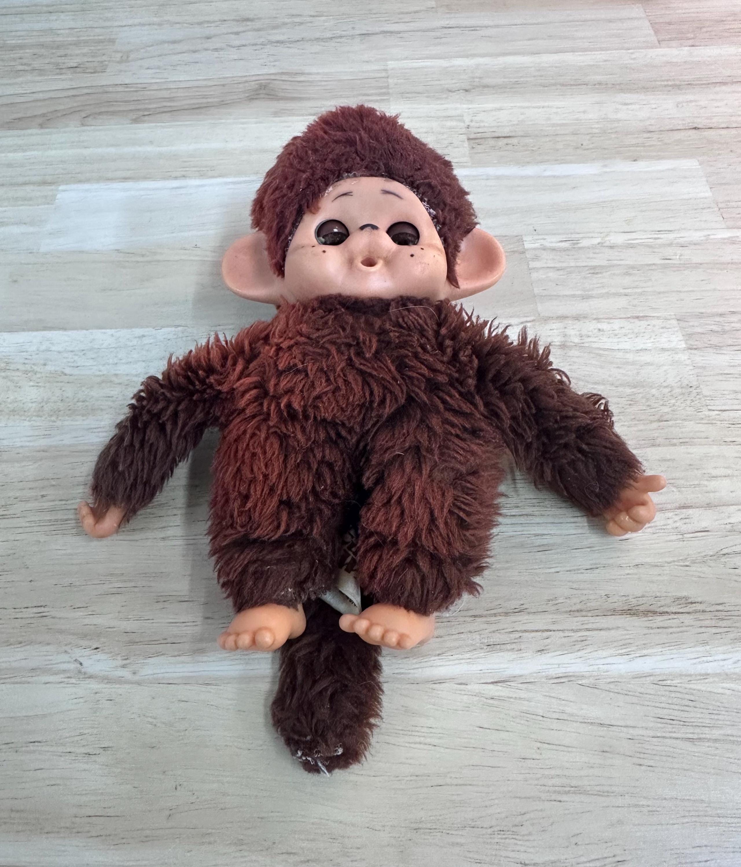 Vintage Sleepy Eyed Thumb Sucking Monkey Toy, Cuddle Wit Plush