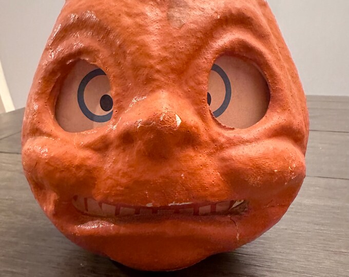 Vintage Paper Mache Halloween Pumpkin, Vintage Jackolantern, Paper