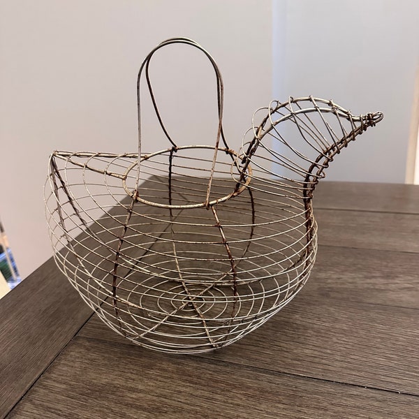 Chicken Shaped Wire Basket Etsy