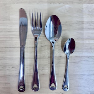 Disney Mickey Mouse Silverware Set of 4, Mickey Mouse Flatware Set, Disney Parks Silverware image 1