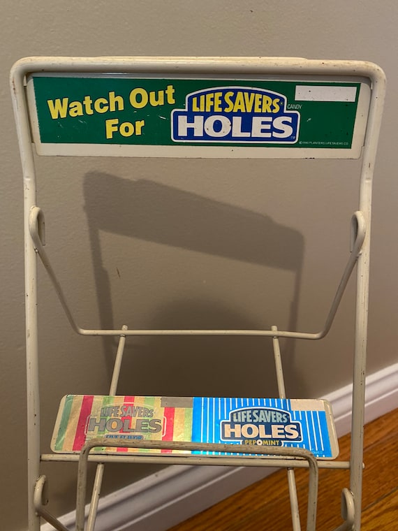 Vintage Metal Lifesaver Store Display Rack, Metal Store