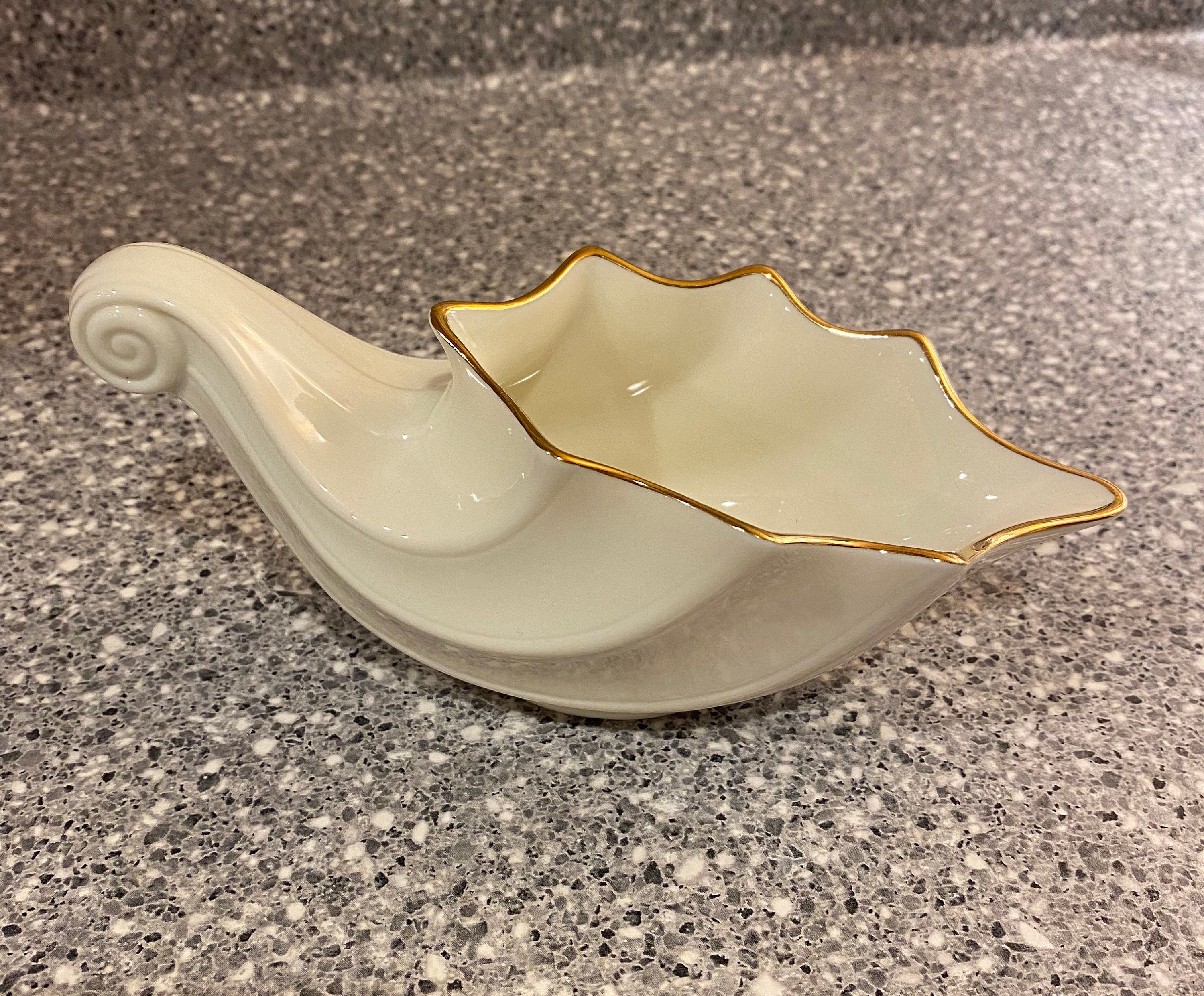Lenox Republic Sauce Boat and Stand Ivory 