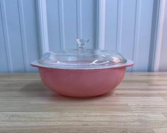 Vintage Flamingo Pink Pyrex Casserole Bowl with Lid: 2 Qt #024