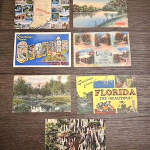 Vintage Set of 7 Postcards, Vintage Greetings from Postcards, Lima Ohio Postcard, 1900s Postcard, Vintage Postal Ephemera