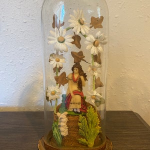 Antique Victorian Style Dome, Blown Glass Dome, Victorian Domed Whimsical Figurine, Antique Glass Dome, U-D2