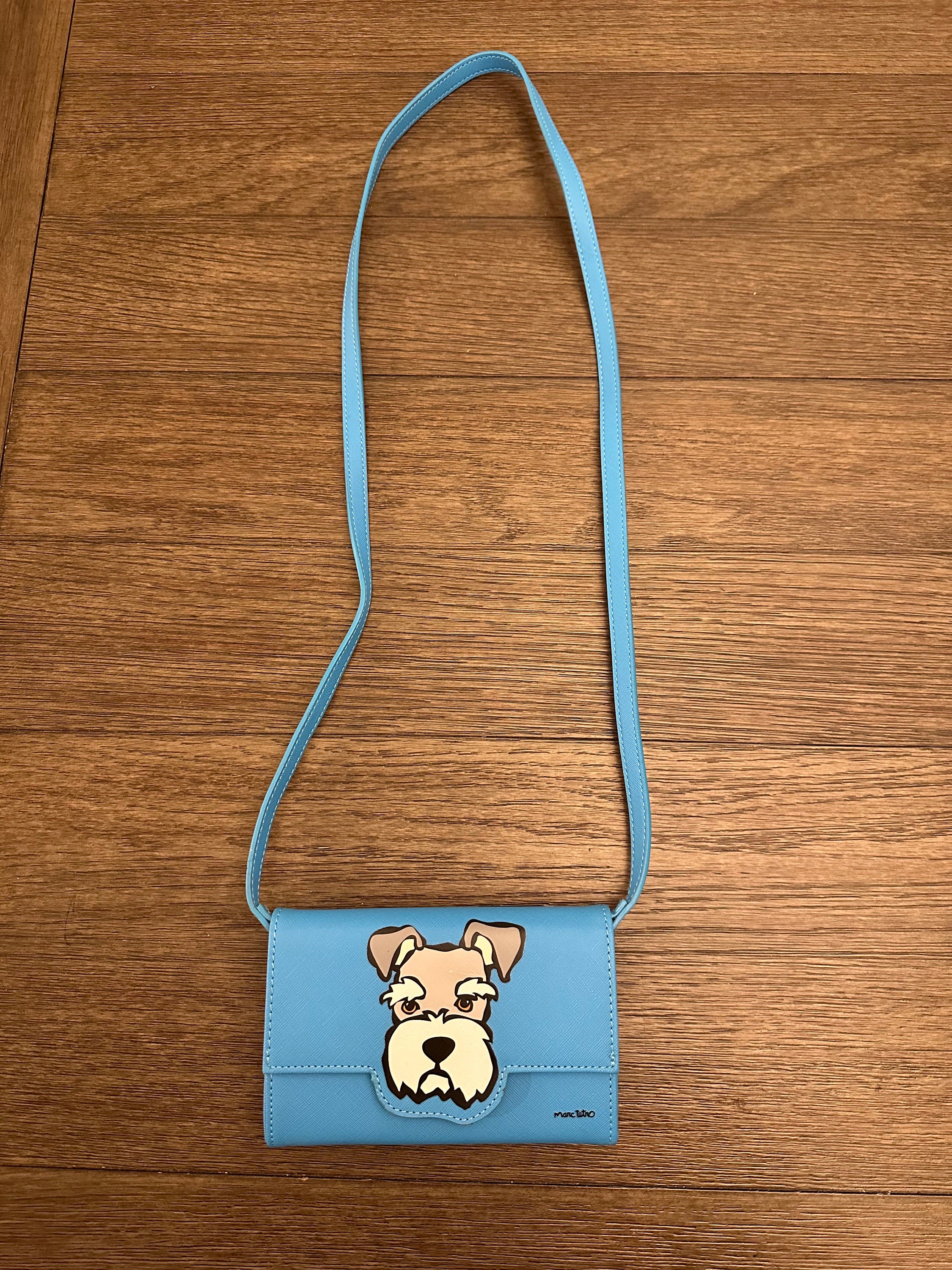 Chala Schnauzer Cellphone Crossbody Bag - Convertible Strap, Faux Leather, Indigo - View #9