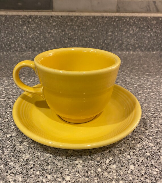 Fiesta Yellow Teacup & Saucer Fiesta Ware Yellow Fiesta Etsy