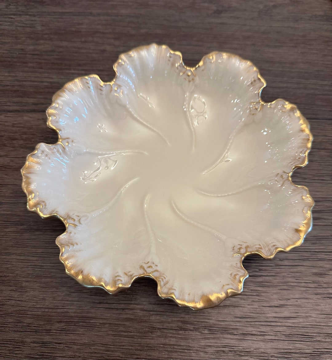 Vintage Lenox Leaf Collection Bowl Ivory Gold Trim Bowl Etsy