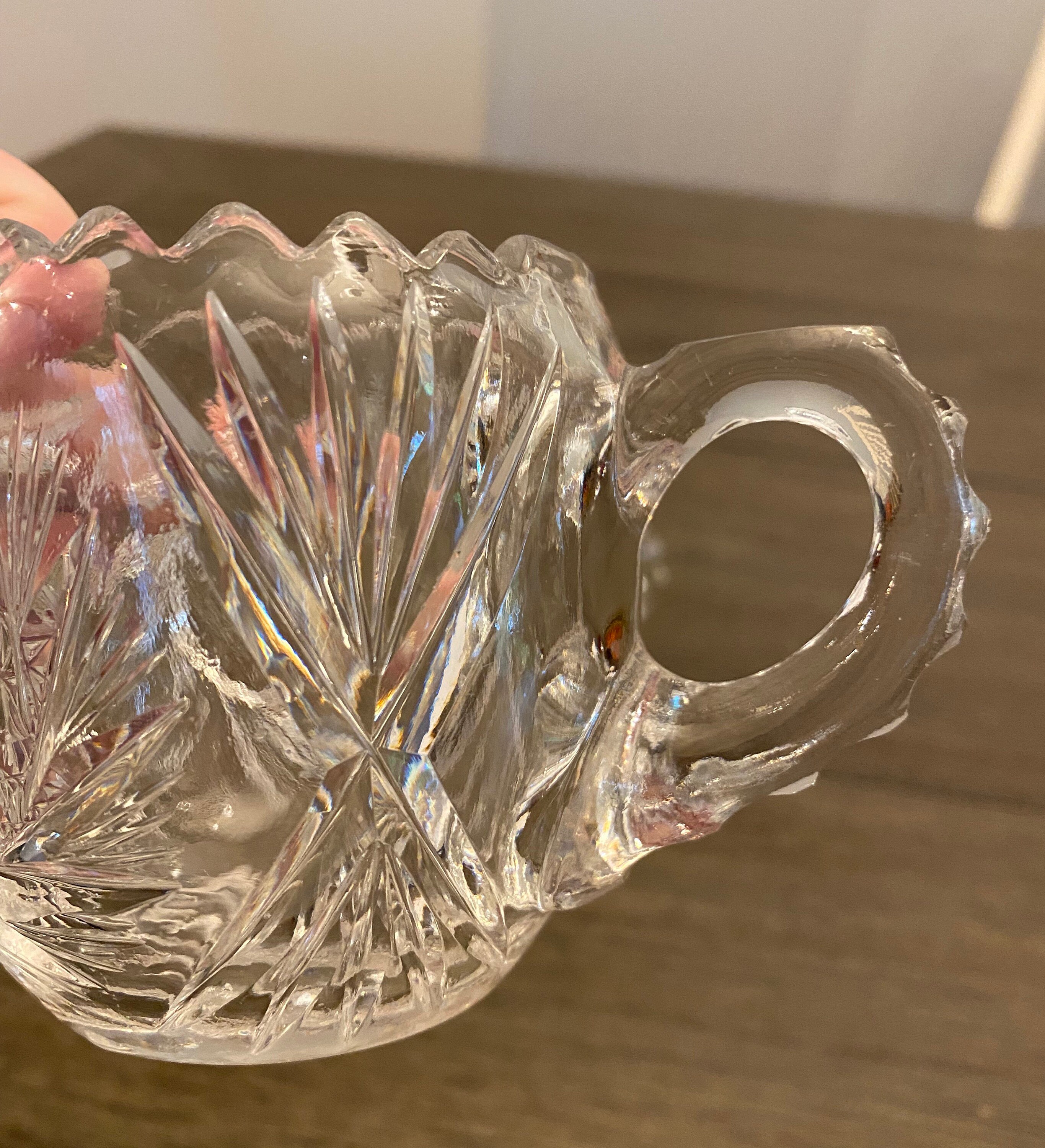Antique American Brilliant Cut Crystal Creamer and Sugar Set