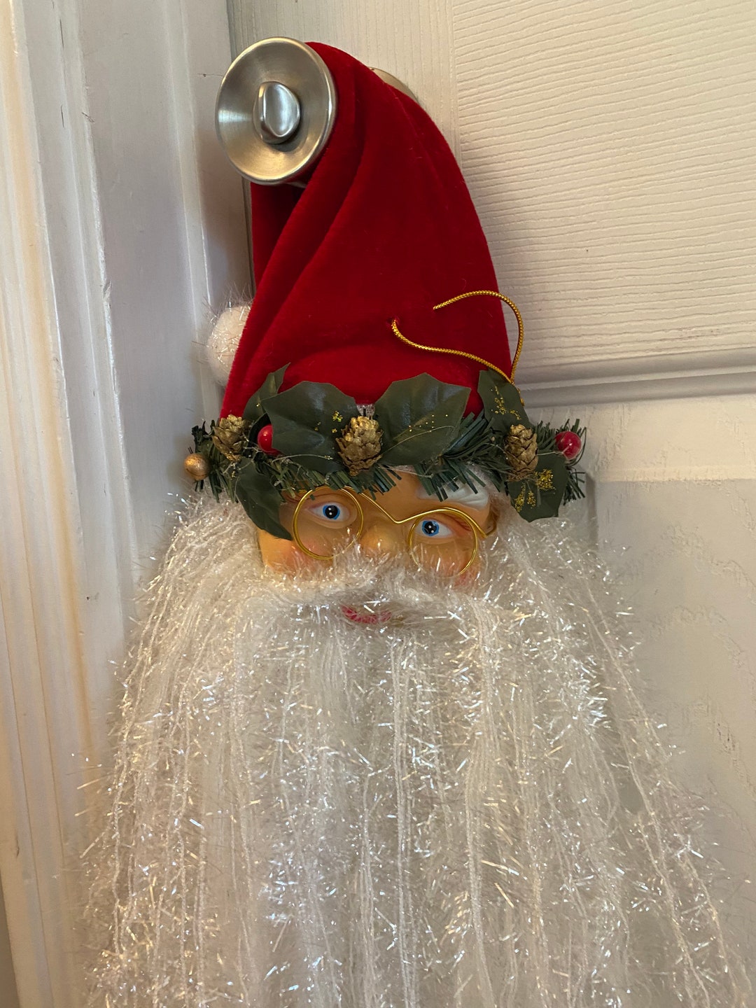 Vintage Santa Face Door Hanger Christmas Decor Santa Claus - Etsy