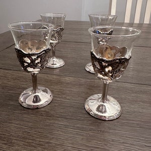 Vintage Silver Plated Cordial Glasses - Set of 4