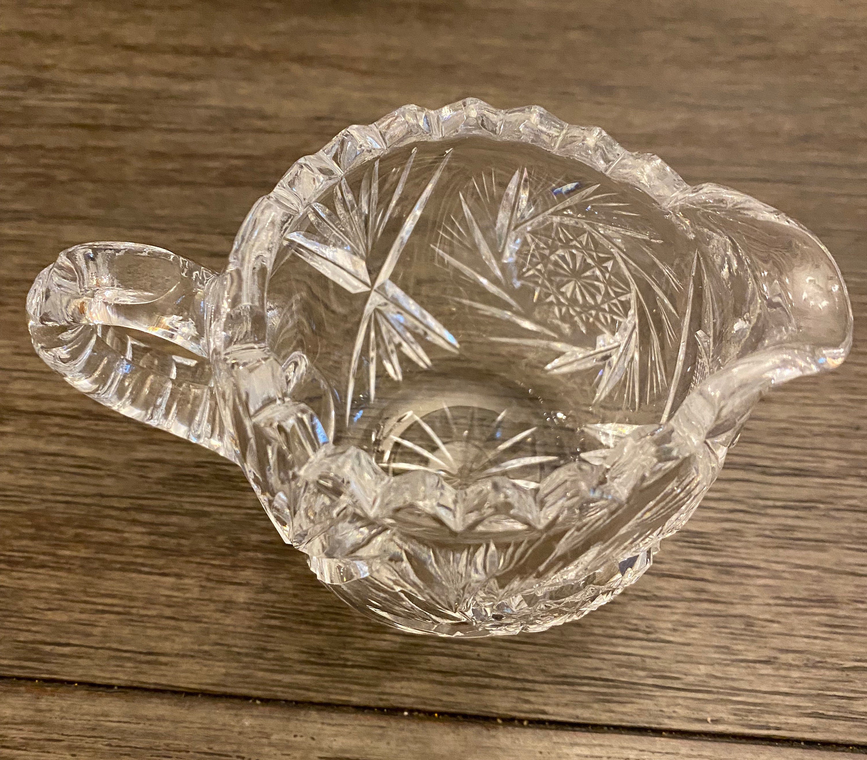 ★アメリカンビューティー★シュガー&クリーマー Antique American Brilliant Cut Crystal Creamer and Sugar Set
