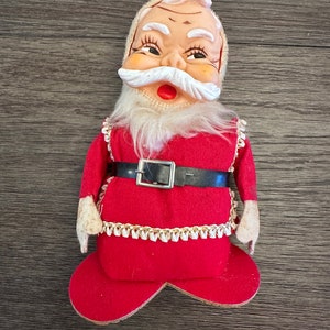 Vintage Rubber Face Santa Plush - MCM Christmas Decor