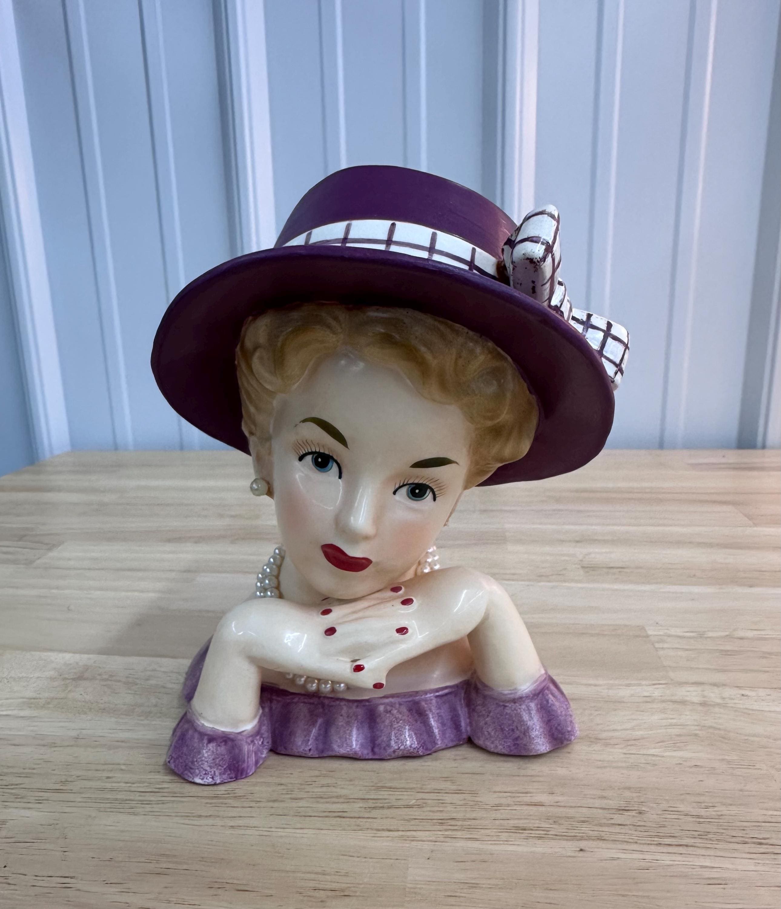 ヴィンテージ レルポ レディヘッドベース 陶器 Relpo Lady Head Vase