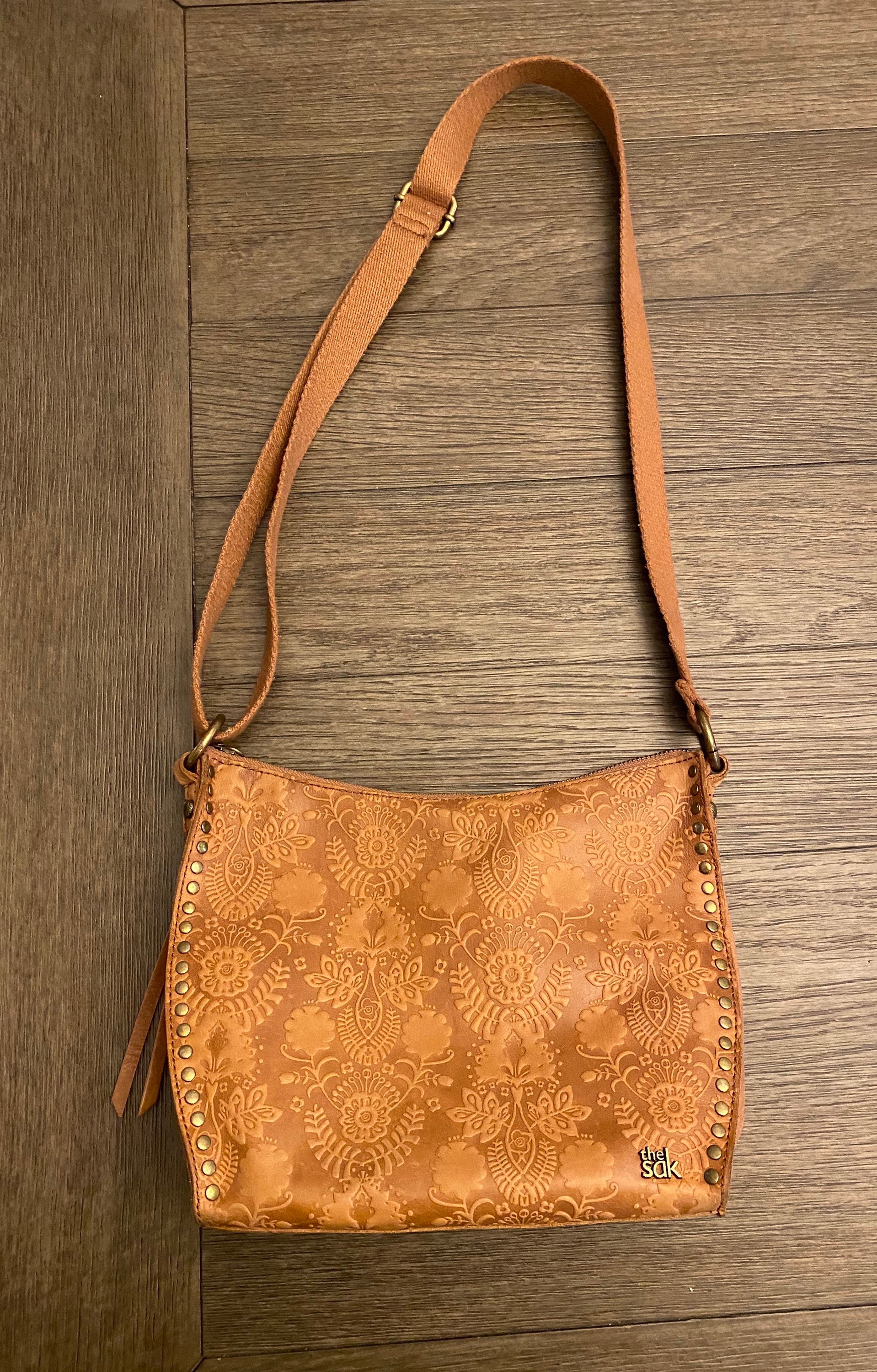 The Sak Floral Embossed Leather Crossbody the Sak Saratoga Etsy
