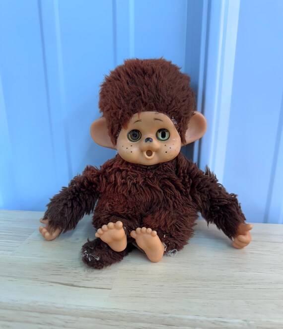 Vintage Sleepy Eyed Thumb Sucking Monkey Toy, Cuddle Wit Plush