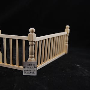 Miniature Racetrack Railing Assembled Railing for Right Side - 1/12 Scale Dollhouse Miniature RRAS ...