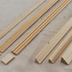 Window & Door Trim 2    - 1/12 Scale Dollhouse Miniature - unfinished basswood - 6pcs/pk