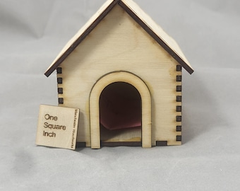 ドールハウス ミニチュア 犬小屋 犬小屋 小型 未塗装 木製 1:12