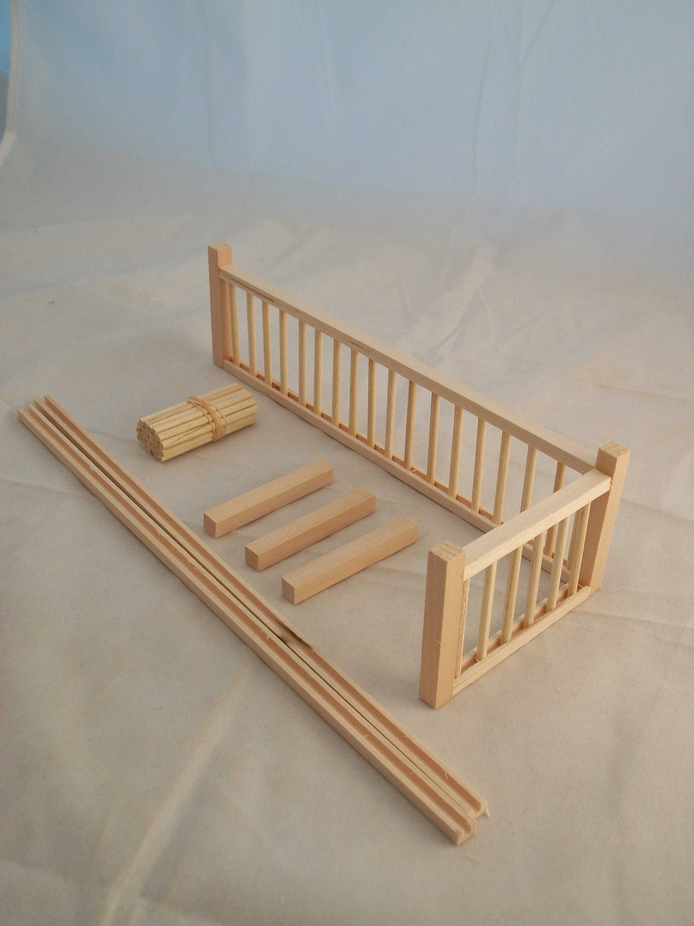 Railing Kit 1 1/12 Scale Dollhouse Miniature Unfinished Etsy