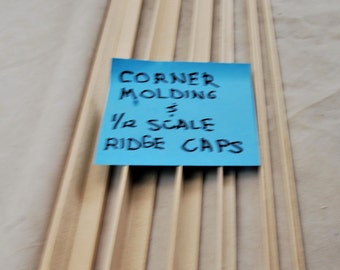 Corner Molding 1/2"  Basswood 3  pc 22" long
