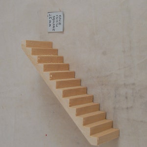 Half Scale 1/24 - STAIRS - Wide - fits 5&quot; ceilings - dollhouse miniature USA