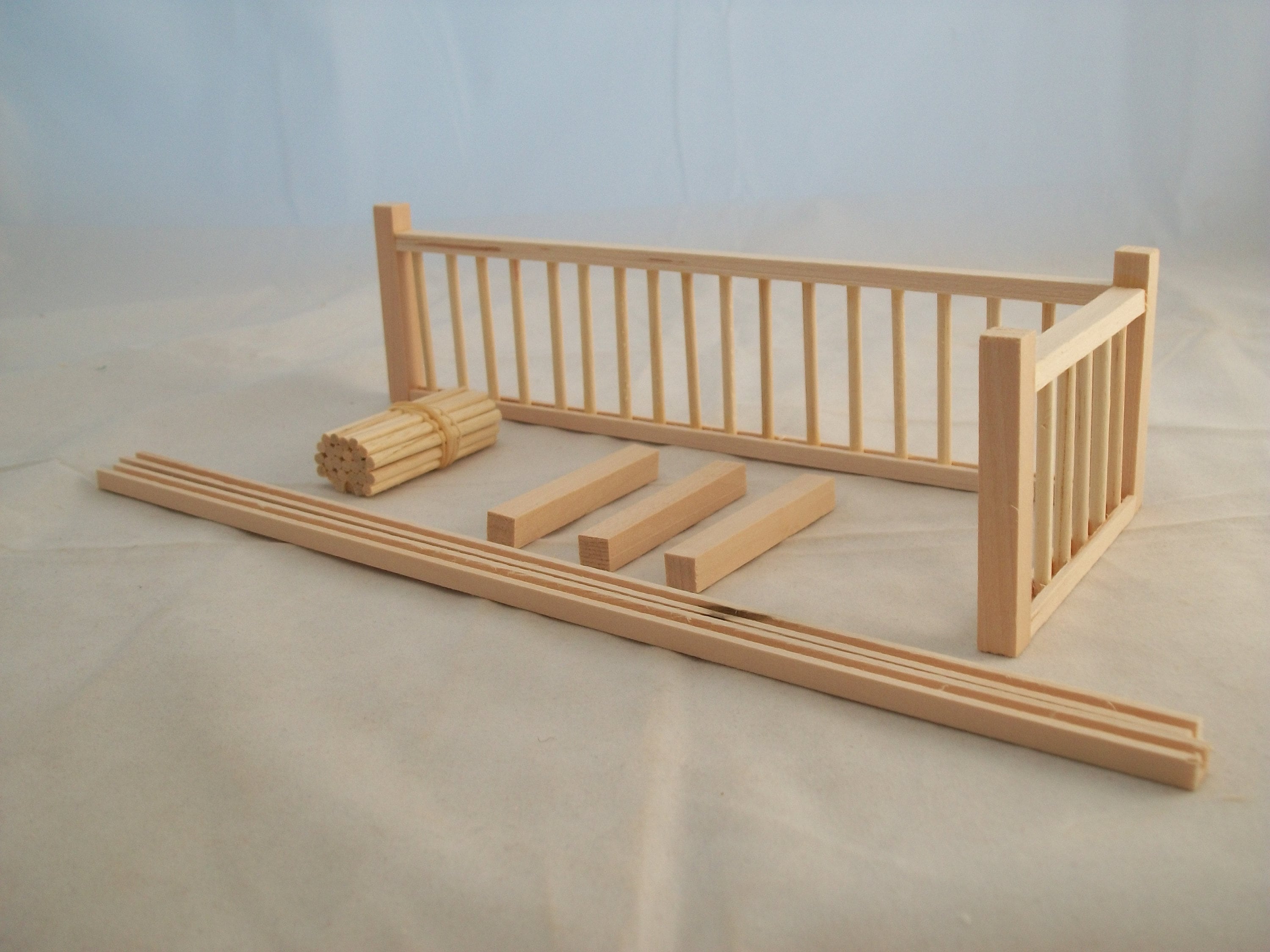 Railing Kit 2A 1/12 Scale Dollhouse Miniature Unfinished Basswood Etsy