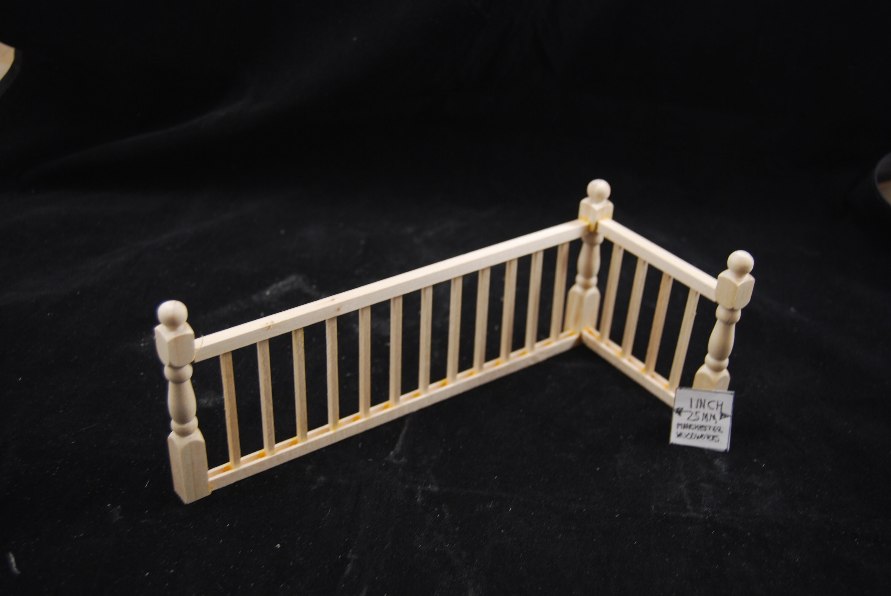 Miniature Racetrack Railing Assembled Railing for Right Side - 1/12 Scale Dollhouse Miniature RRAS ...