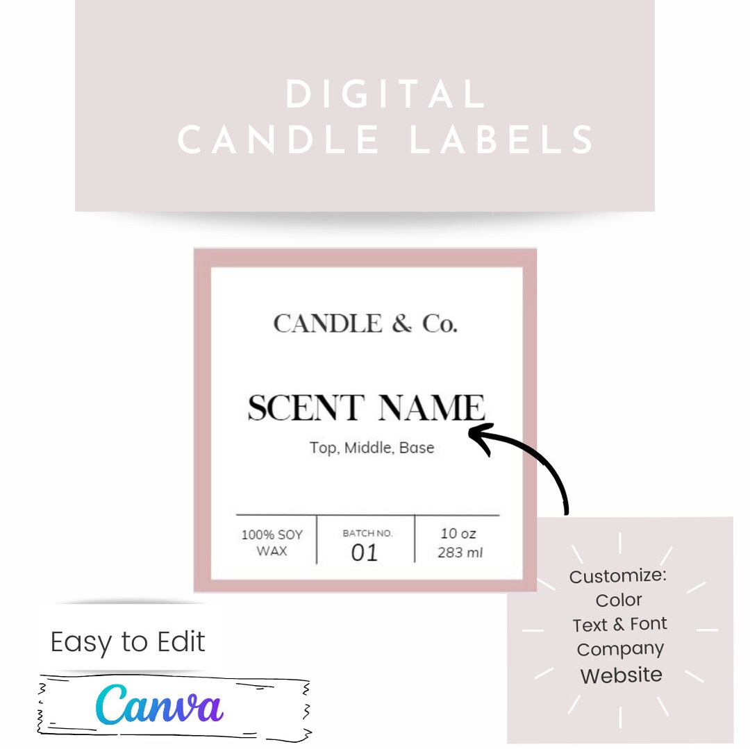Digital Candle Scent Label. Design and Customize With Canva instant