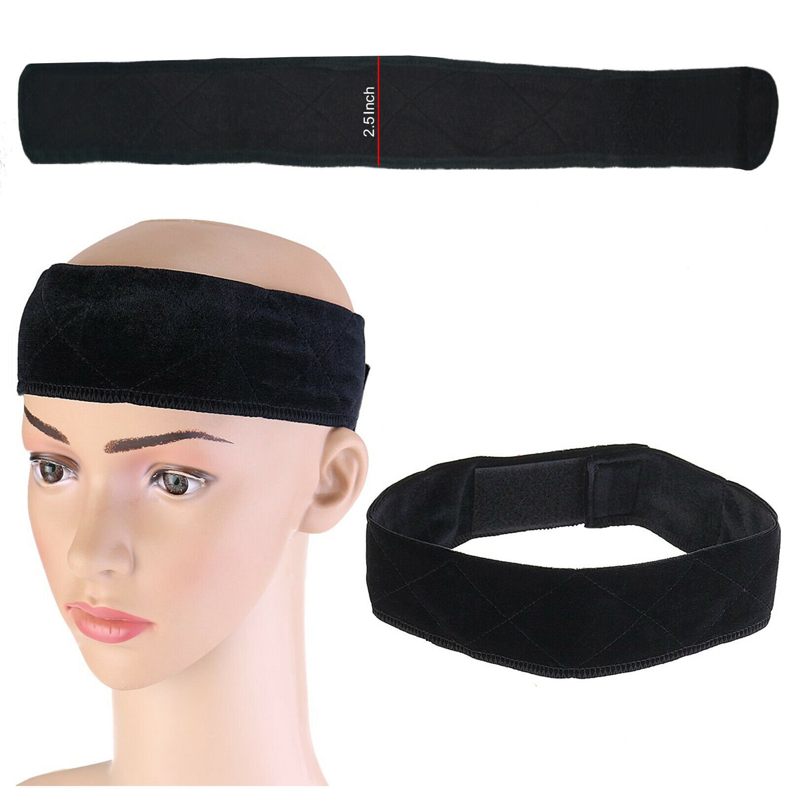 2 Pieces Non-slip Wig Grip Band Adjustable Silicone Wig Headband Seamless  Wig Headband Holder for Men Women Sports Yoga Wig Fix Gripper Cap Hair Band  Accessories( Black. White ) 