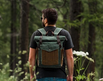 Waxed Canvas Roll Top Backpack | LUND