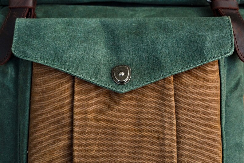 Waxed Canvas Roll Top Backpack LUND Etsy