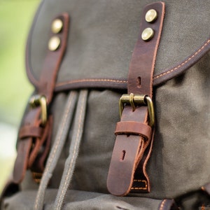 Canvas Hiking Backpack Vintage Backpack Canvas Rucksack School Backpack Travel Backpack for Men & Women UPPSALA image 7