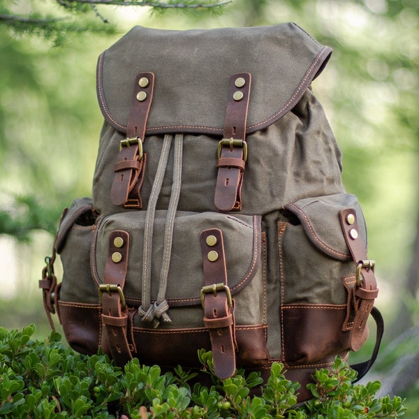 Canvas Wanderrucksack | Computerrucksack | Leinwandrucksack | Reiserucksack | Rucksack für Frauen und Männer - UPPSALA