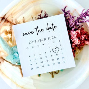 Save The Date | Personalized Save The Date Calendar Card | Bridesmaid Proposal | Will you be my bridesmaid? | Wedding Invite | 4 x 4 Card