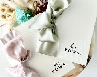 Wedding Vow Books | Vow Books w/ Ribbon | Minimalist Wedding Vows | His + Her Vow Collection | To My Husband... Wife... On My Wedding Day