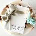 Bridesmaid Proposal Card w/ Ribbon | Maid of Honor Proposal Card w/ Envelope | Deckled Edge Wedding Invitation | Will you be my bridesmaid?