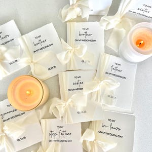 Carte personnalisée pour le jour de mon mariage | de remerciement le jour du mariage avec ruban | Carte A ma mère... père... beaux-parents... demoiselle d'honneur...
