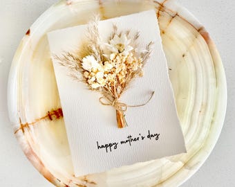 Happy Mother's Day | Mother's Day Card | Mother's Day Gift | Floral Mother's Day Card | Mother's Day Flowers | Gift for Mom | Dried Flowers