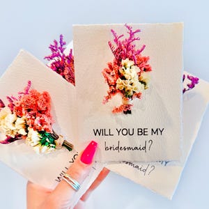Dried Flower Bridesmaid Proposal Card | Mini Flower Bouquet Proposal Gift | Will you be my bridesmaid? | Will you be my maid of honor?
