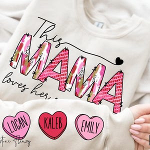 Cette maman aime ses amoureux PNG, Saint Valentin PNG, maman de la Saint-Valentin Png, conception de sublimation maman, Saint Valentin bonbons coeurs Png