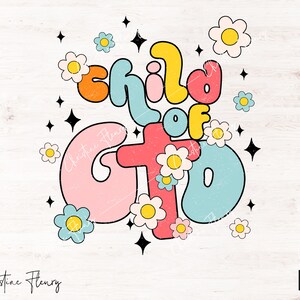 Retro-Kind Gottes PNG, Sublimationsgott-Shirt PNG, christliche Sublimation, Retro-Druck PNG, digitaler Download