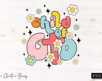Retro kind van God png, sublimatie godsshirt png, christelijke sublimatie, retroprint png, digitale download