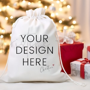Santa Sack Mockup Christmas Lights, Santa Bag Mockup, Christmas SVG Mockup, Christmas Mockup, Digital Download