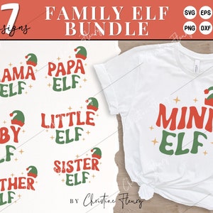 Elf Family SVG Bundle, Christmas Svg, Christmas Elf shirt, Christmas Elf Family, Matching Shirts, Cricut Cut File, Silhouette, Cameo