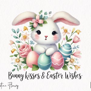 Bunny Kisses Easter png, paashaas png, paassublimatieontwerp, schattig paasontwerp, kinderpasen, digitale sublimatie