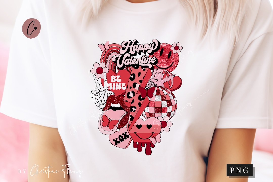Retro Valentines PNG, Sublimation Valentine's Day PNG, Groovy Valentine ...